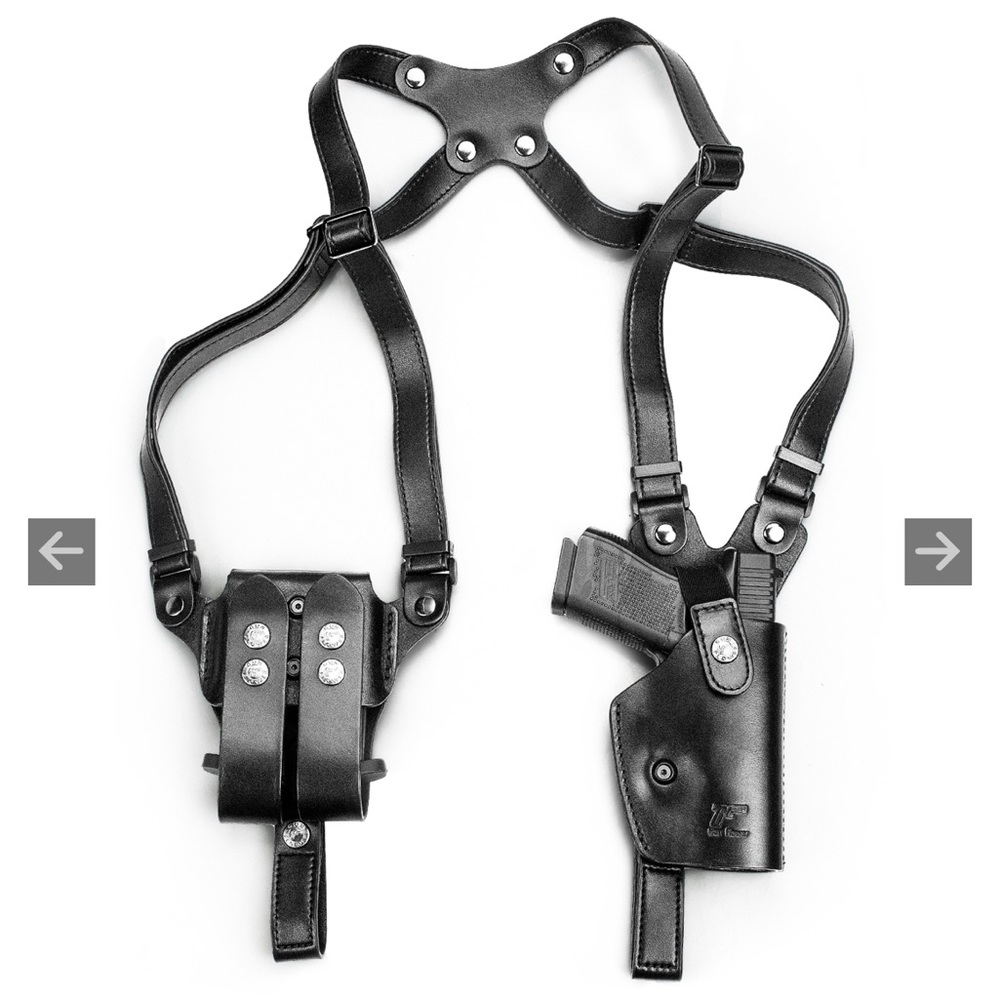 Black Leather Shoulder Holster by Gun & Flower